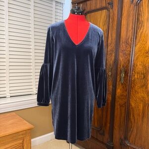 Madewell Balloon-Sleeve Velvet Dress Size S